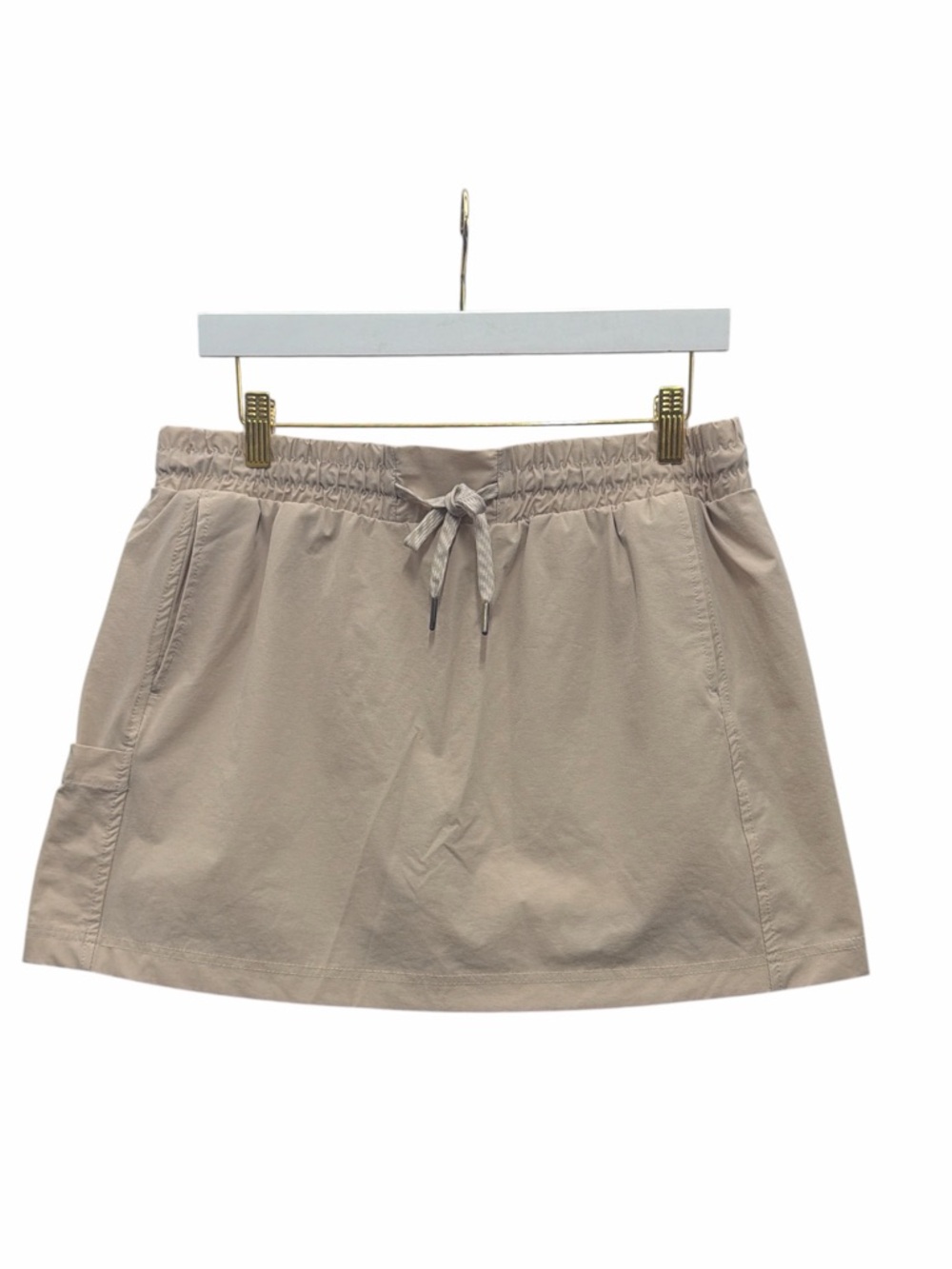 Avalanche Womens Skirt Beige Large Polyester Blend Drawstring Elastic Waist Pre-